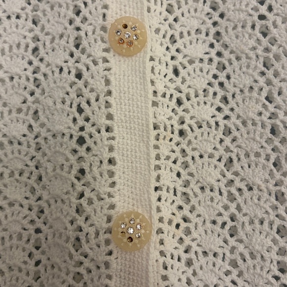 Women’s Handmade Crochet Short Sleeve Knit Cardigan cottage core grandma core - Picture 3 of 4